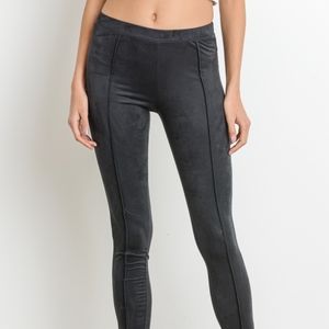 Black Suede Leggings